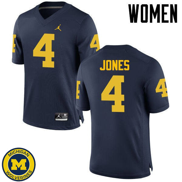 Womens Michigan Wolverines #4 Reuben Jones Navy Alumni Football Jersey